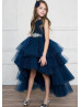 Lace Tulle High Low Flower Girl Dress Lace Tulle High Low Flower Girl Dress